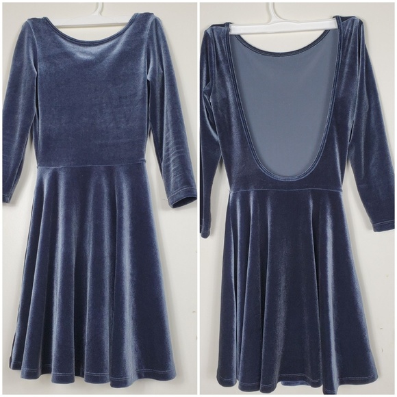 American Apparel Dresses & Skirts - AMERICAN APPAREL DARK BLUE VELVET DRESS SZ S